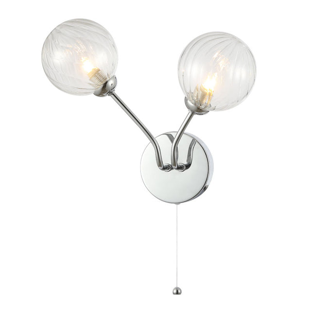 POLISHED CHROME FINISH with CLEAR WAVE GLASS SUZIE WALL LIGHT