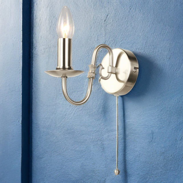 Satin Nickel The Flemish Wall Light