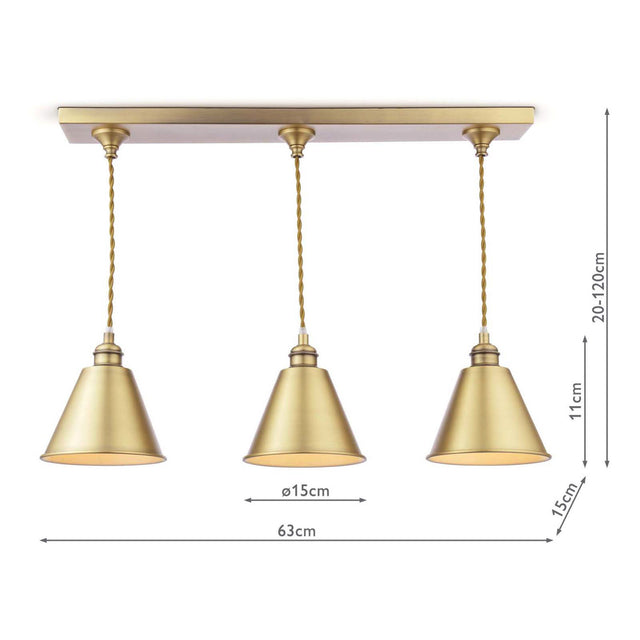 Joules Wollaton Three Bar Ceiling Light