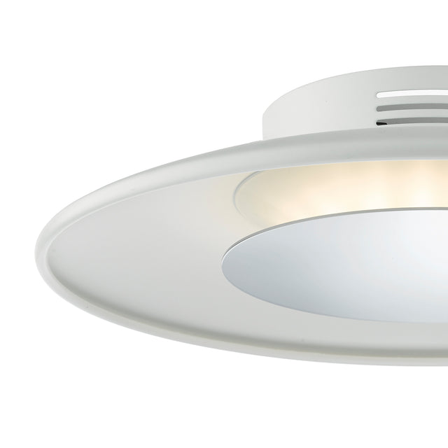 Worcester Small Flush White & Polished Chrome LED