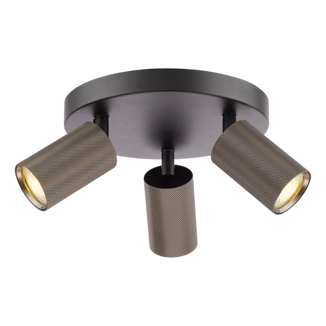Yamis 3 Light Plate Spotlight Satin Bronze and Matt Black