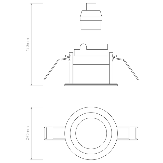 Pinhole Slimline Round Fixed Fire-Rated IP65