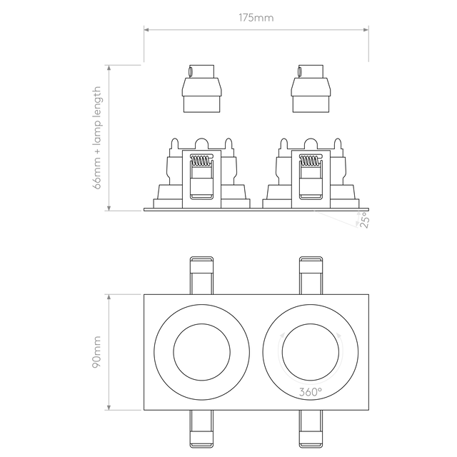 Pinhole Square Twin Adjustable