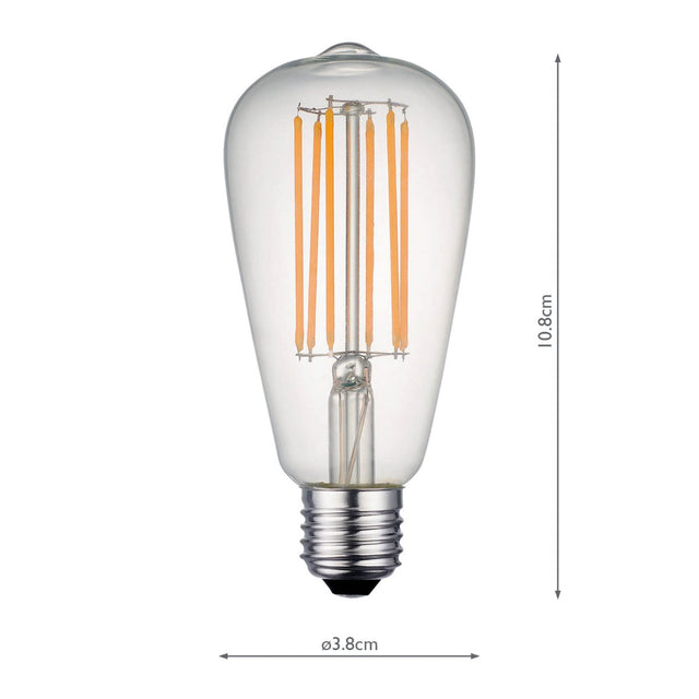 IND E27 LED FILAM RUSTIC LAMP 7W 750LM DIM CLEAR
