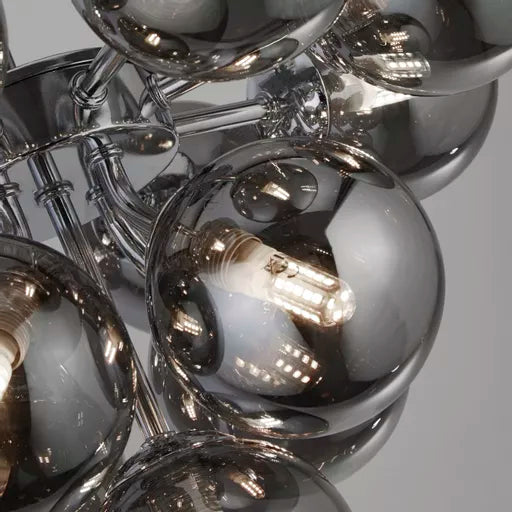 Oscar 3Lt Flush - Chrome Metal & Smoked Glass