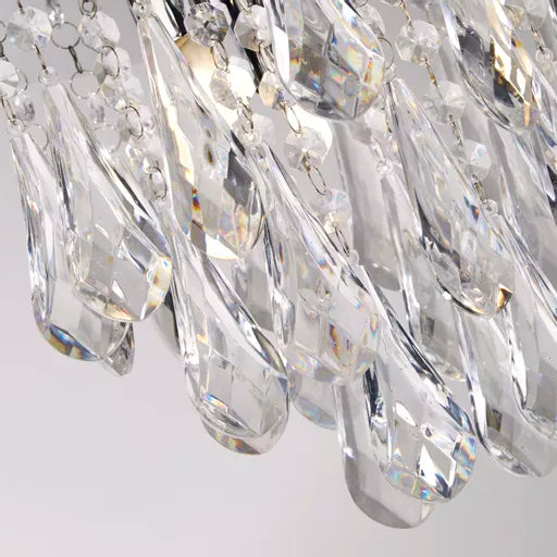 Bellano 3Lt Flush - Chrome Metal,White Fabric,Clear Acrylic