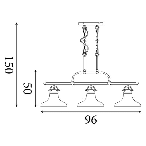 Dallas 3Lt Pendant - Satin Silver
