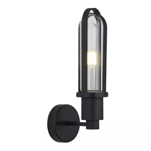 Destiny LED Wall Light, Matt Black Metal with Glass