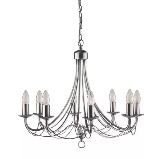 Orbit 8Lt Pendant, Satin Silver Metal