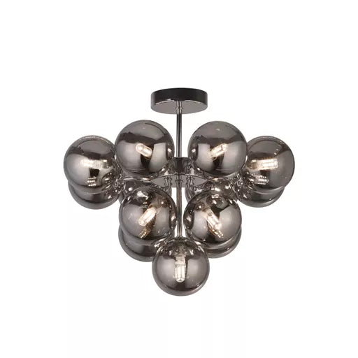 Oscar 3Lt Flush - Chrome Metal & Smoked Glass