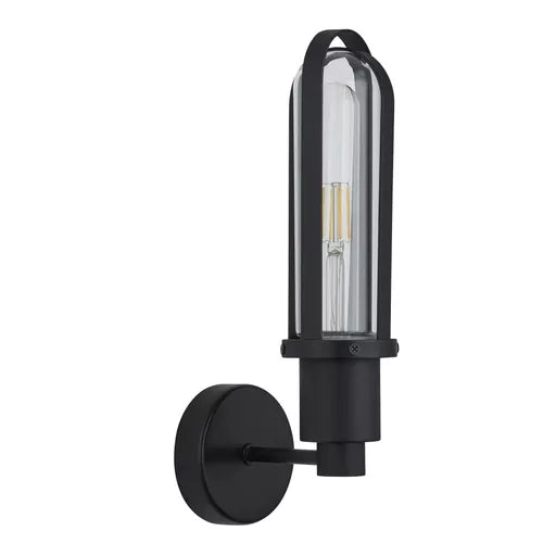Destiny LED Wall Light, Matt Black Metal with Glass