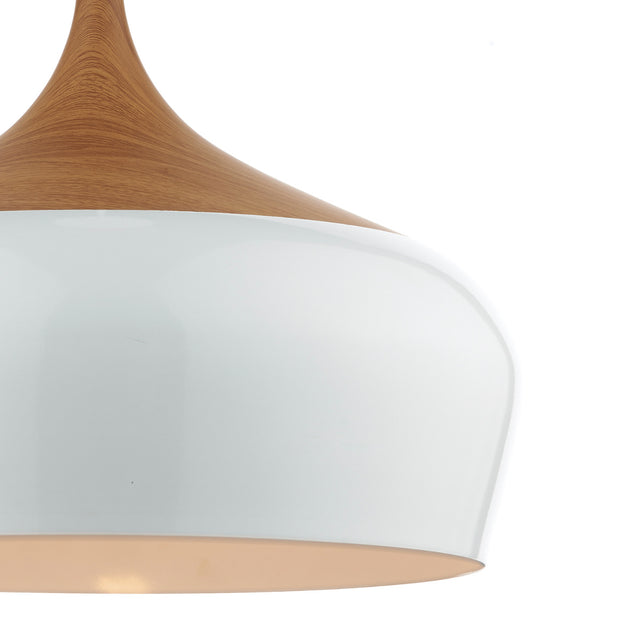 Gaucho 1 Light Pendant White Large