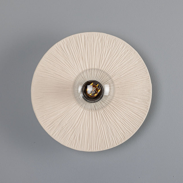 Bog Oak Wall Light - Matte White Striped