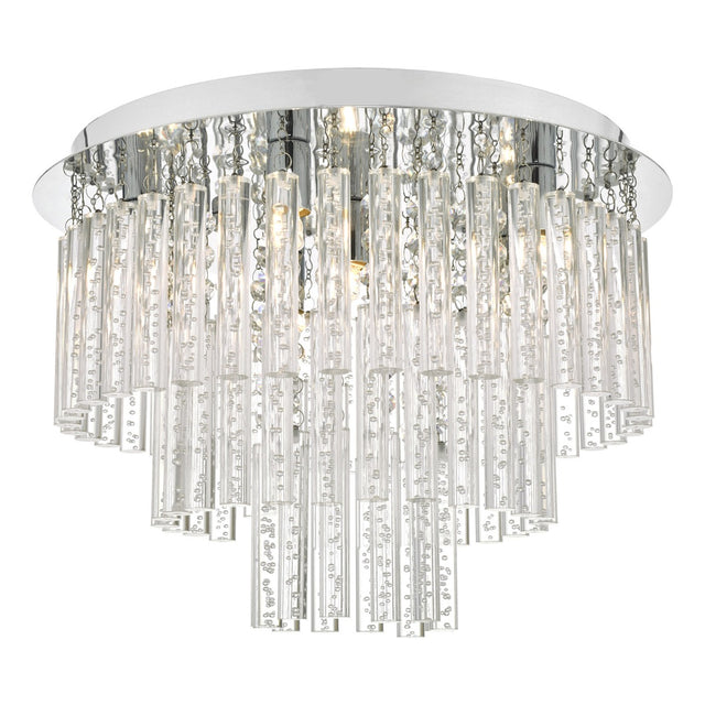 Paulita Bathroom 5 Light Flush Polished Chrome Glass IP44