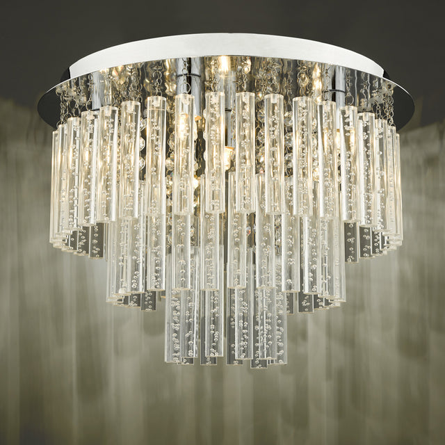 Paulita Bathroom 5 Light Flush Polished Chrome Glass IP44