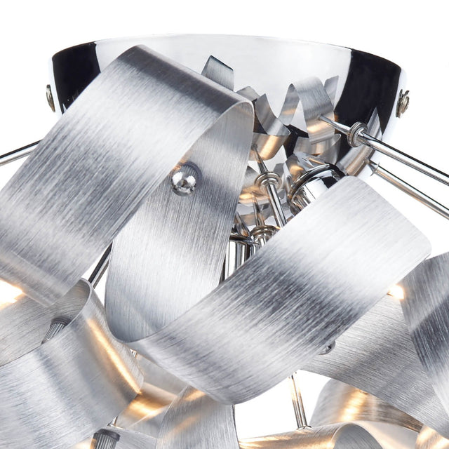 Rawley 4 Light Flush Brushed Aluminium 40cm