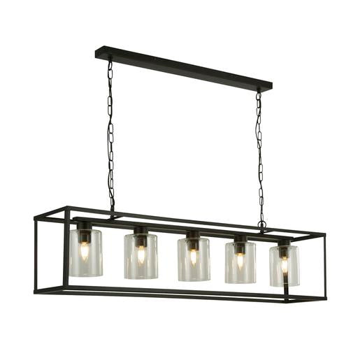Parma LED Wall Light, Matt Black Metal & Clear Glass