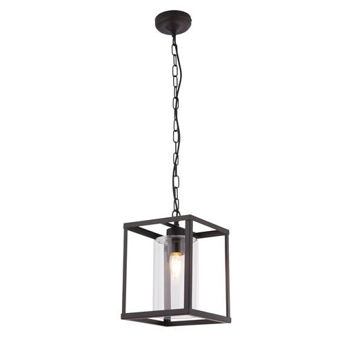 Parma LED Wall Light, Matt Black Metal & Clear Glass