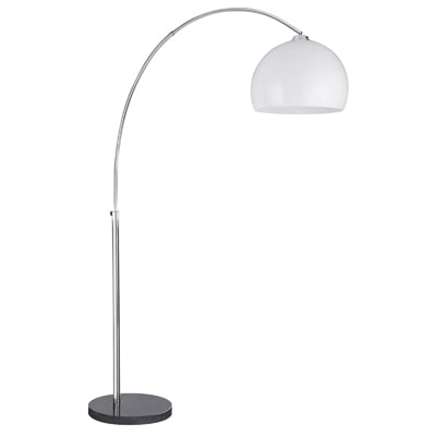 ARCS 1LT CC FLOORFLAMP -WHT SHADE BLK BASE