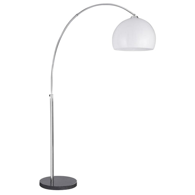ARCS 1LT CC FLOORFLAMP -WHT SHADE BLK BASE