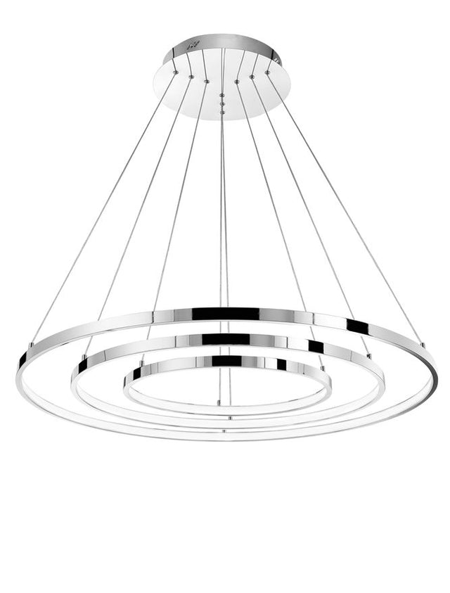 ARIA Dimmable Chrome Aluminium & Acrylic Adjustable LED 145 Watt 230 Volt 8100Lm 3000K IP20 D: 80 H: 120 cm