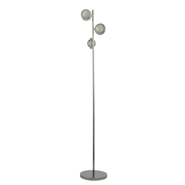 QUARTZ 3LT FLOOR LAMP, BUBBLE GLASS WITH DETAILED RIM