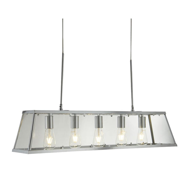 VOYAGER 5LT LANTERN BAR, CHROME, GLASS