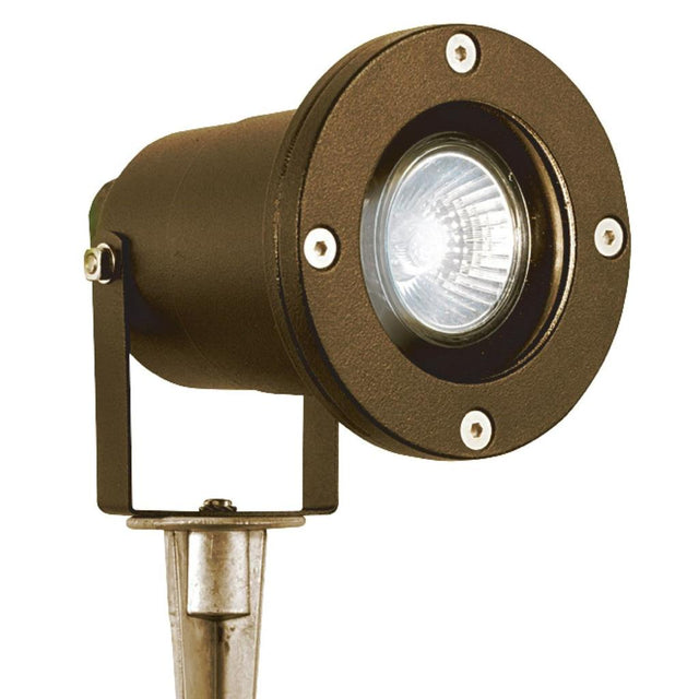 OUTDOOR & PORCH (GU10 LED) - DIRECTIONAL SPIKE LIGHT RUST BROWNWITH EU PLUG