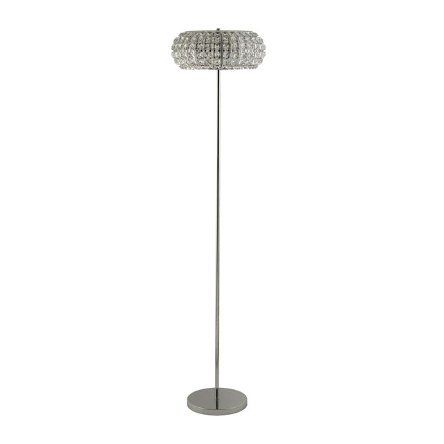 MARILYN 3LT CHROME FLOOR LAMP WITH CRYSTAL GLASS AND CRYSTAL SAND DIFFUSER