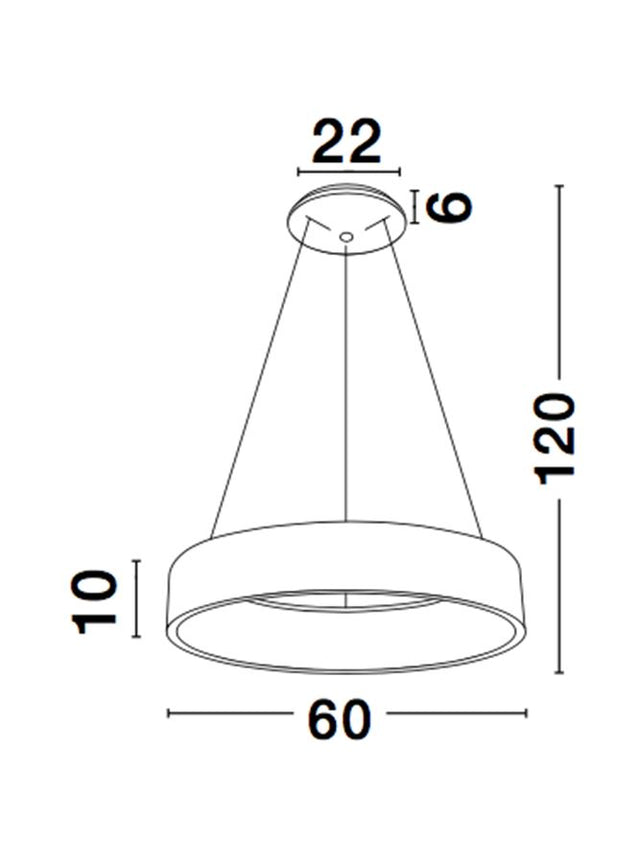 RANDO Coffee Brown Aluminium & Acrylic LED 42 Watt 230 Volt 2520Lm 3000K IP20 D: 60 H: 120 cm