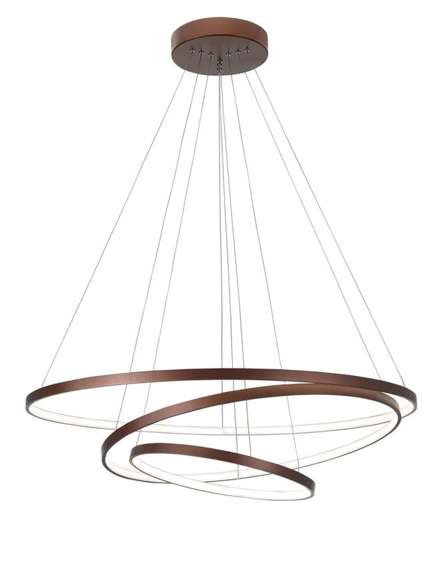 FERROL Coffee Brown Aluminium & Acrylic Adjustable LED 111 Watt 5500Lm 3000K IP20 D: 80 H: 150 cm