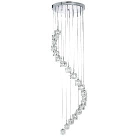 ICE CUBE (DIM) LED  - 20LT MULTI-DROP (HEIGHT 180cm), CLEAR GLASS, CHROME