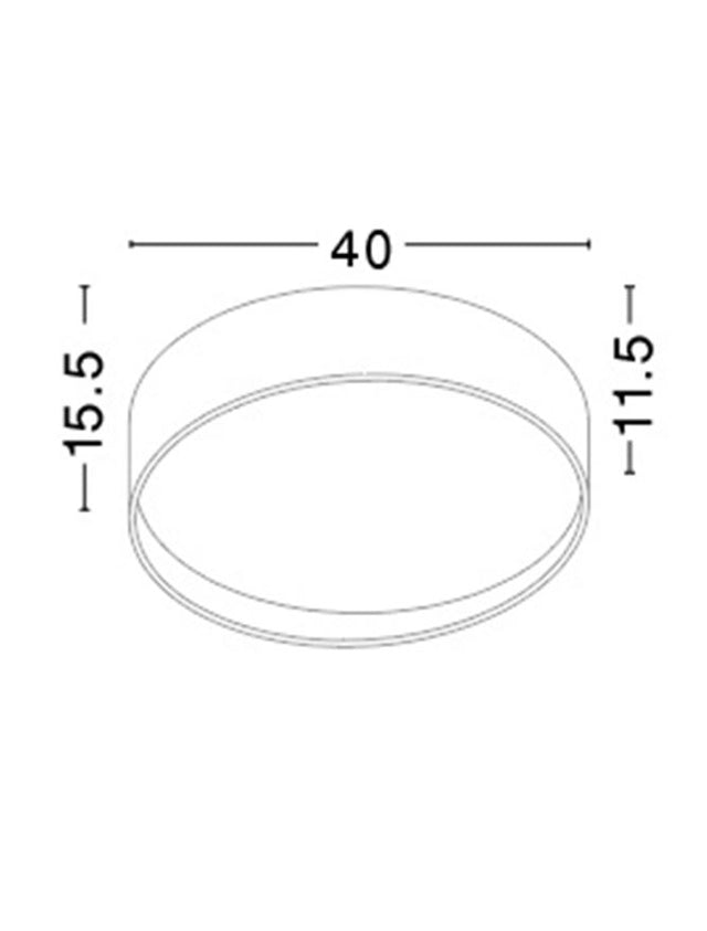 FANO White Aluminium Acrylic Diffuser LED 26 Watt 1560Lm 3000K IP20 D: 40 H1: 11.5 H2: 15.5 cm