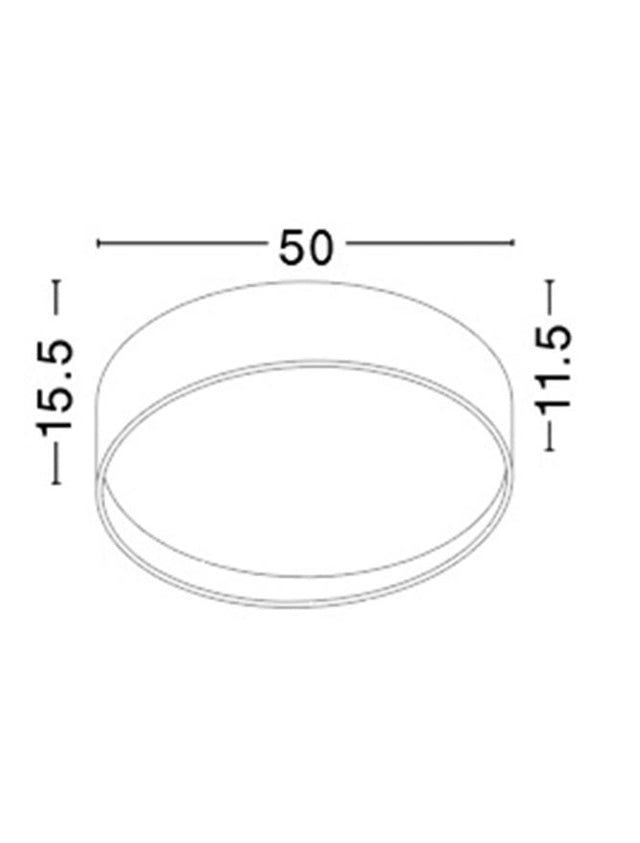 FANO White Aluminium Acrylic Diffuser LED 34 Watt 2040Lm 3000K IP20 D: 50 H1: 11.5 H2: 15.5 cm