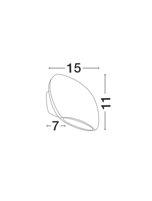 COMO Sandy White Alum. Glass Diffuser LED 2x3 Watt 510Lm 3000K L: 15 W: 7 H: 11 cm IP54