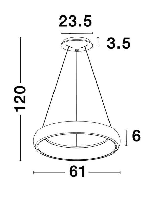 ALBI Coffee Brown Aluminium & Acrylic LED 50 Watt 230 Volt 2500Lm 3000K IP20 D: 61 H: 120 cm