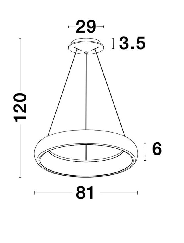 ALBI Coffee Brown Aluminium & Acrylic LED 80 Watt 230 Volt 4000Lm 3000K IP20 D: 81 H: 120 cm