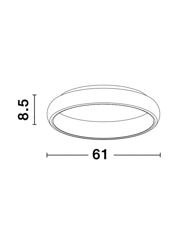 ALBI Sandy Gray Aluminium & Acrylic LED 50 Watt 230 Volt 3250Lm 3000K IP20 D: 61 H: 8.5 cm