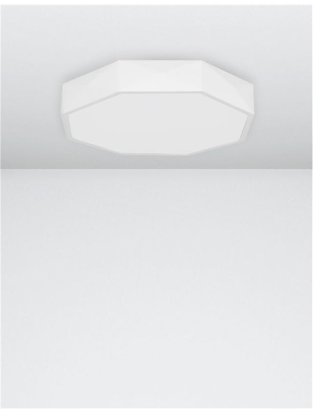 EBEN Sandy White Aluminium Matt White Acrylic Diffuser LED 24 Watt 230 Volt 1380Lm 3000K IP20 D: 40 H: 6 cm