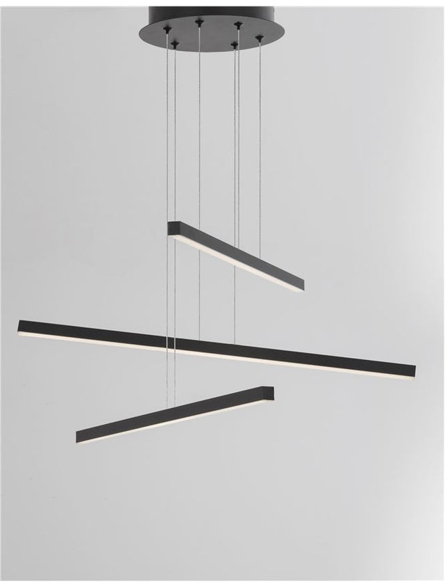 LIOR Sandy Black Aluminium & Acrylic LED 40 Watt 230 Volt 2890Lm 3000K IP20 L: 55 W: 55 H: 180 cm