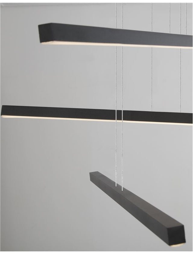 LIOR Sandy Black Aluminium & Acrylic LED 40 Watt 230 Volt 2890Lm 3000K IP20 L: 55 W: 55 H: 180 cm
