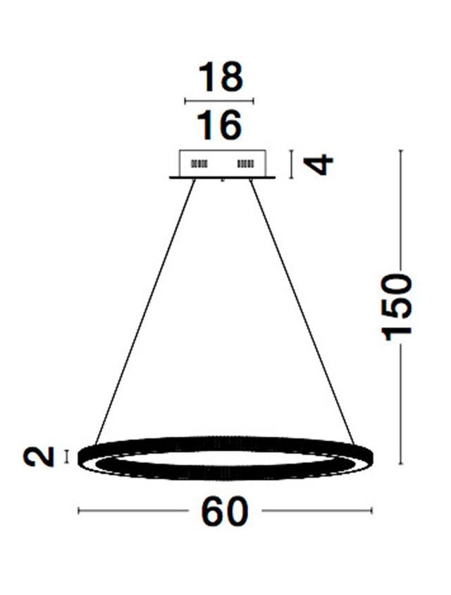 CILION Brass Gold Aluminium & Acrylic LED 48 Watt 230 Volt 3264Lm 2935K IP20 D: 60 H: 150 cm