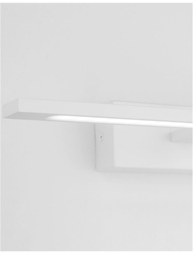 MONDRIAN Sandy White Aluminium & Acrylic LED 12 Watt 220-240 Volt 913Lm 3000K IP44 L: 41.5 W: 14 H: 6 cm