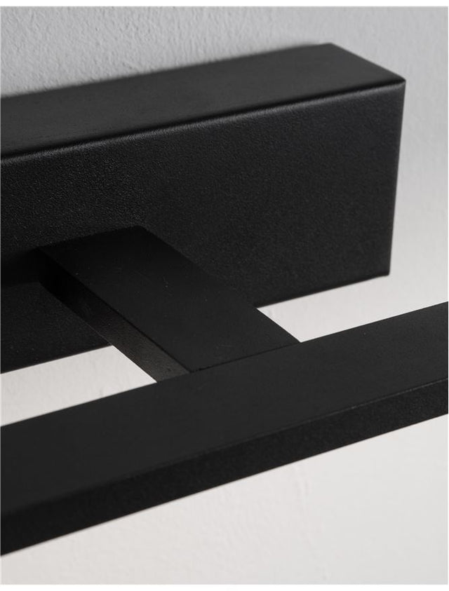 MONDRIAN Sandy Black Aluminium & Acrylic LED 20 Watt 220-240 Volt 1615Lm 3000K IP44 L: 62 W:14 H: 6 cm