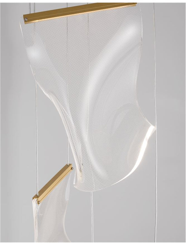 SIDERNO Gold Aluminium & Acrylic LED 16 Watt 230 Volt 1190Lm 3000K IP20 D: 28 H: 150 cm