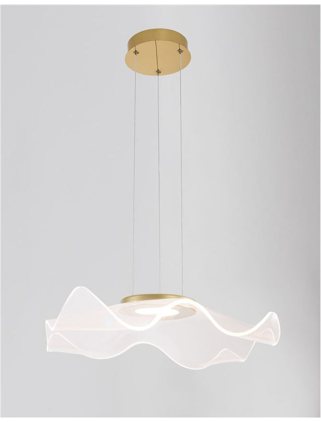 SIDERNO Gold Aluminium & Acrylic LED 30 Watt 230 Volt 2046Lm 3000K IP20 L: 50 W: 50 H: 150 cm