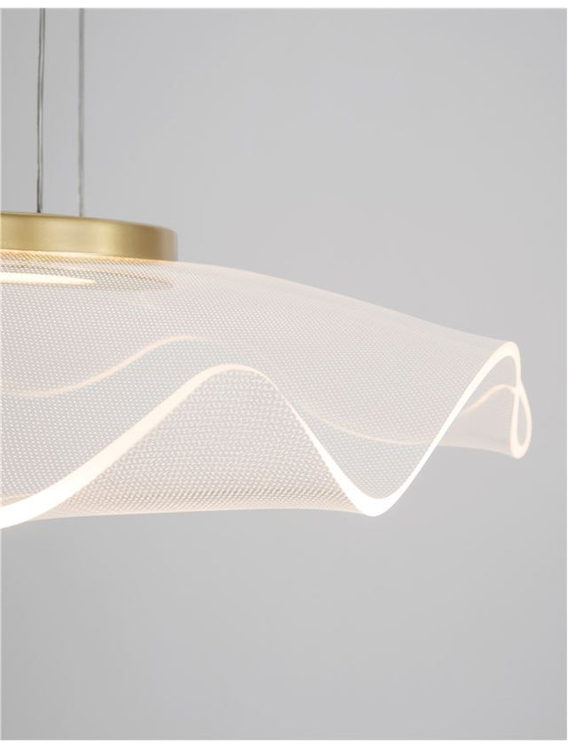 SIDERNO Gold Aluminium & Acrylic LED 30 Watt 230 Volt 2046Lm 3000K IP20 L: 50 W: 50 H: 150 cm
