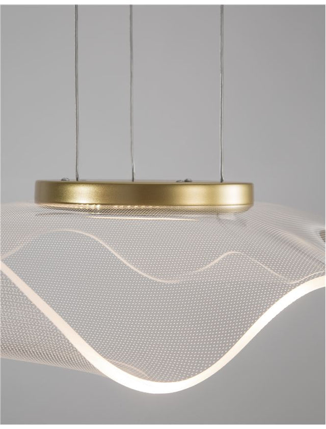 SIDERNO Gold Aluminium & Acrylic LED 30 Watt 230 Volt 2046Lm 3000K IP20 L: 50 W: 50 H: 150 cm
