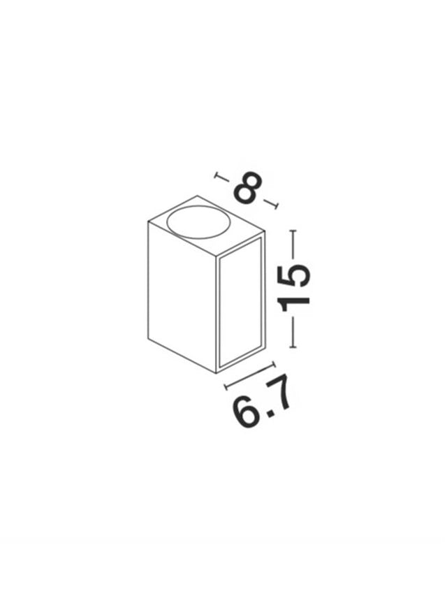 NERO Aluminium White & Glass Diffuser GU10 2x35 Watt L: 6.7 W: 8 H: 15 cm IP54