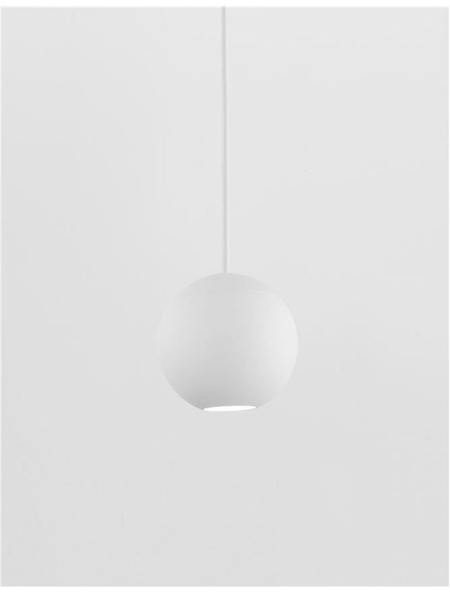 NOCCI White Aluminium White Fabric Wire LED 4.5 Watt 230 Volt 220Lm 3000K IP20 D: 5 H: 158 cm